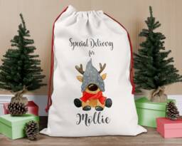 Personalised Christmas Sack, Santa Eve Stocking, Bag, Father Christmas, Present Box - thumbnail 1