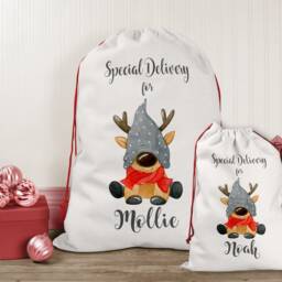 Personalised Christmas Sack, Santa Eve Stocking, Bag, Father Christmas, Present Box - thumbnail 2