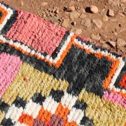 Handwoven Wool Runner Rug Multicolored Moroccan Hallway Rug - thumbnail 4