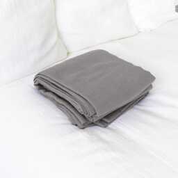 Charcoal Grey Linen Flat Sheet - Sheet Various Sizes - Natural Double/Queen/King Size Bed - thumbnail 3