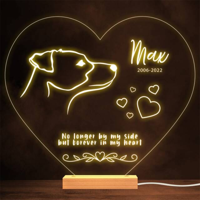 Jack Russell Terrier Dog Memorial Pet Loss Personalised Gift Night Light - image 1