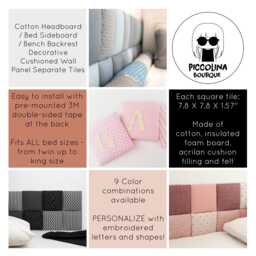 Montessori Bed Headboard, Soft Toddler Kid Room Decoration, Side Paneling, House Wall Cushions, Home Gifts - thumbnail 4