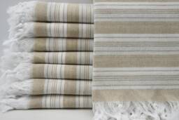 "Tan Color Towel, Turkish Towel, Peshtemal, Thin Towel, Bohemian Peshtemal, Turkish Bath Towel, 32""x65"