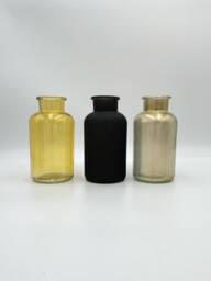 Black & Gold Glass Vase Modern Home Decor - 20 cm - thumbnail 1