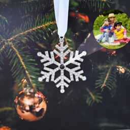 Christmas Projection Ornament, Family Photo Snowflake Decoration, Christma Snowflake Bauble, Christmas Tree Charm, Memorial Keepsakeholiday Gift - thumbnail 3