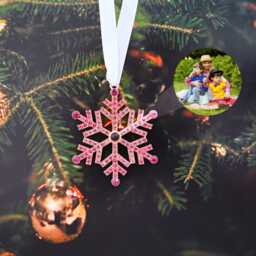Christmas Projection Ornament, Family Photo Snowflake Decoration, Christma Snowflake Bauble, Christmas Tree Charm, Memorial Keepsakeholiday Gift - thumbnail 2