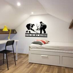 Custom Hockey Wall Decal Boy's Room Decor, Personalized Text - thumbnail 2