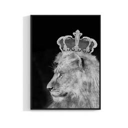 King Lion Print, Poster, Home Decor Wall Art Poster Gift, Black & White Photo, Gallery Wall, Modern 438 - thumbnail 2