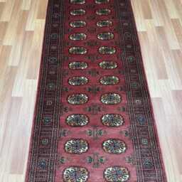 2.6x8 Pink Color Bokhara Rug - Runner Hallway Luxury Bukhara Fine Quality Woolen Afghan - thumbnail 3