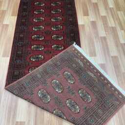 2.6x8 Pink Color Bokhara Rug - Runner Hallway Luxury Bukhara Fine Quality Woolen Afghan - thumbnail 4