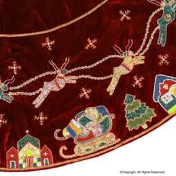 "90"" Reindeer Christmas Tree Skirt " - thumbnail 4