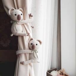 Giraffe Curtain Tie Back Safari Nursery Decor Neutral Backs Animal - thumbnail 3
