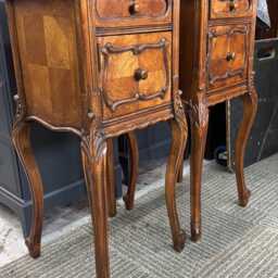 Pair Of French Marble Top Bedside Tables Rosewood - thumbnail 3