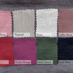 Linen Pillowcases With Ruffles, Linen Pillowcases, Pink Ecru Blue Linen, Ruffled Pillow Case - thumbnail 2