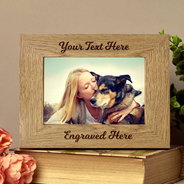 Photo Frame Personalised Picture Frames 6x4 Custom Engraved Wooden For Mothers Day Wedding Family - image 1