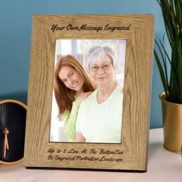 Photo Frame Personalised Picture Frames 6x4 Custom Engraved Wooden For Mothers Day Wedding Family - thumbnail 2