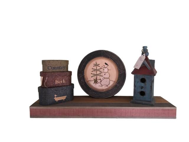 "Rustic Floating Wood Wall Shelf Farmhouse Country Decor - 30""x8" - image 1