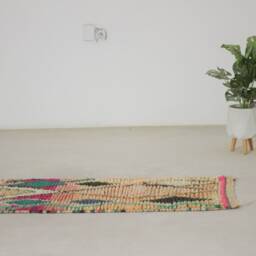Moroccan Runner Boujaad - Runner Rug Colorful 2x10 Hallway Genuine Lamb Wool - thumbnail 2