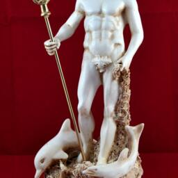 Poseidon Greek Statue Sea God Aged Patinanew Greek Mythology 27 cm 10.6 Inches - thumbnail 2