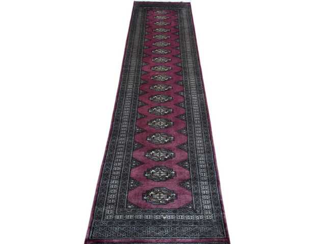2.6x10 Pink Color Bokhara Rug - Runner Hallway Luxury Long Fine Quality Green Afghan - image 1