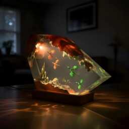 Fire & Ice Dragon Resin Lamp Fantasy Led Night Light - thumbnail 4
