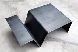 Small Steel Coffee Table With Storage Minimal Industrial Design - thumbnail 1