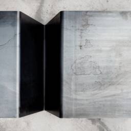 Small Steel Coffee Table With Storage Minimal Industrial Design - thumbnail 2