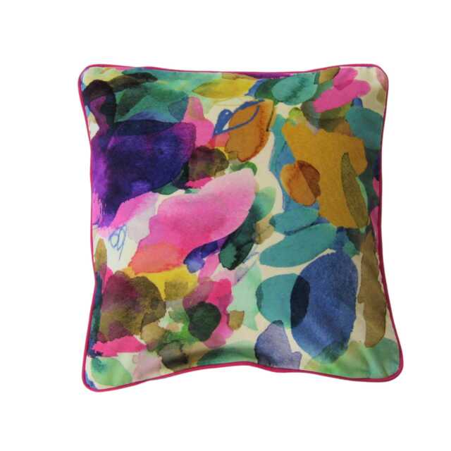 Bluebellgray Wee Archie Velvet Cushion Cover, Abstract Watercolor Pillow - image 1