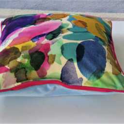 Bluebellgray Wee Archie Velvet Cushion Cover, Abstract Watercolor Pillow - thumbnail 2