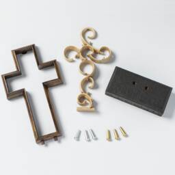Unity Cross ?? Aged Black Umber With Hand Glazed Ivory Color Candle Sand Elegant Alternative - thumbnail 4