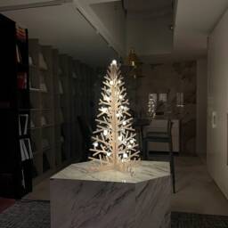 L Modern Wooden Christmas Tree Sculpture Sustainable Holiday Decor - 36 In - thumbnail 3