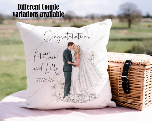 Wedding Gift, Bride Gift, Newlyweds Anniversary Gift For Wedding, Cushion, Mr & Mrs Personalised Pillow - image 1