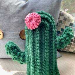 Cactus Pillow With Flower - Custom Color Options Available Crochet - thumbnail 4