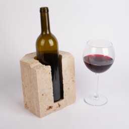 Handmade Travertine Wine Bottle Holder Unique Rack - thumbnail 2