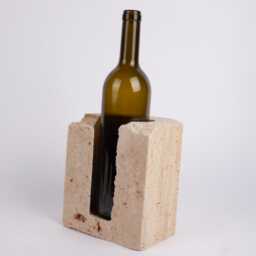Handmade Travertine Wine Bottle Holder Unique Rack - thumbnail 3