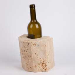 Handmade Travertine Wine Bottle Holder Unique Rack - thumbnail 4