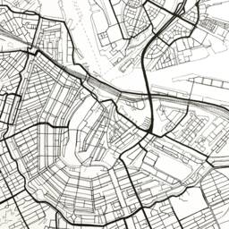 Amsterdam Map Hand Drawn Street The Netherlands City Drawing Black & White - Art Print Wedding Anniversary European Travel Gift - thumbnail 2