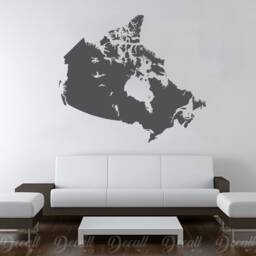 Canada Map Wall Decal - Removable Vinyl Of Sticker S09101 - thumbnail 1