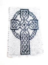 Celtic Cross Wall Art, Celt Irish Design, Cross, Cross Hanging, Gaelic Tapestry - thumbnail 1