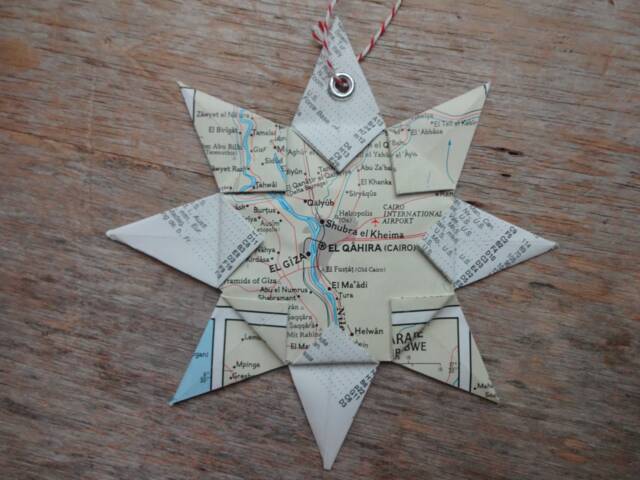 Egypt Origami Map Ornament, Home Decor, Wall Art, Road Map, Vacation, Christmas, Holiday, Wedding, Graduation, Moving, Gift - image 1