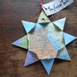 Egypt Origami Map Ornament, Home Decor, Wall Art, Road Map, Vacation, Christmas, Holiday, Wedding, Graduation, Moving, Gift - thumbnail 2