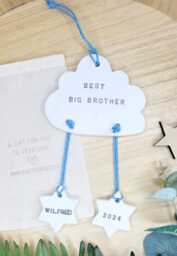 Best Big Brother Personalised Gift, New Baby Sibling Decoration, Brothers Make The Friends Clay Keepsake - thumbnail 1