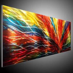 Abstract Metal Wall Art Sculpture Grinded Aluminum Painting