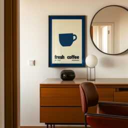 Retro Coffee Kitchen Print, Mid Century Modern Wall Art, Fresh Vintage Style Cafe Poster - thumbnail 3