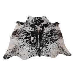 Extra Large Black & White Cowhide Rug Hair-On Leather Accent - 65x65 Inches - thumbnail 1