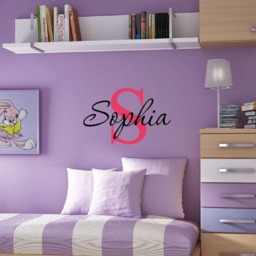 Personalized Name & Monogram Custom Girls Nursery Wall Decal Art #1291 - thumbnail 2