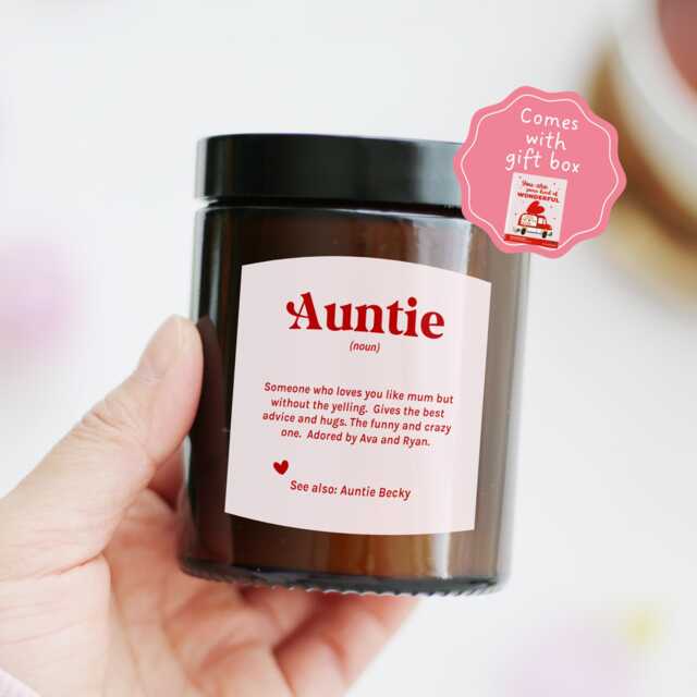 Gift For Aunt Personalized Candle - Birthday Auntie From Niece Nephew Christmas Aunt - image 1