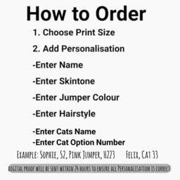 Personalised Cat & Owner Print, Cat Portrait, Cat Gift, Cat Memorial Print, Personalised Pet Portrait - thumbnail 2
