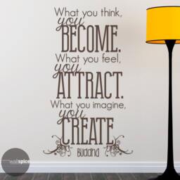 What You Think Become Feel Attract Imagine Create Buddha Quote Vinyl Wall Decal Sticker - thumbnail 3