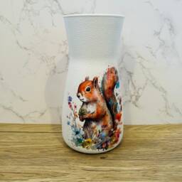 Red Squirrel Vase, Pretty Flower Gifts, Home Decor, Decorations, Lovers, Autumn Decorations - thumbnail 2